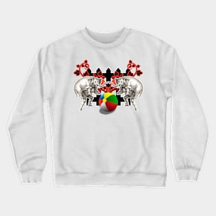 Elephant in the circus with colorful ball Crewneck Sweatshirt